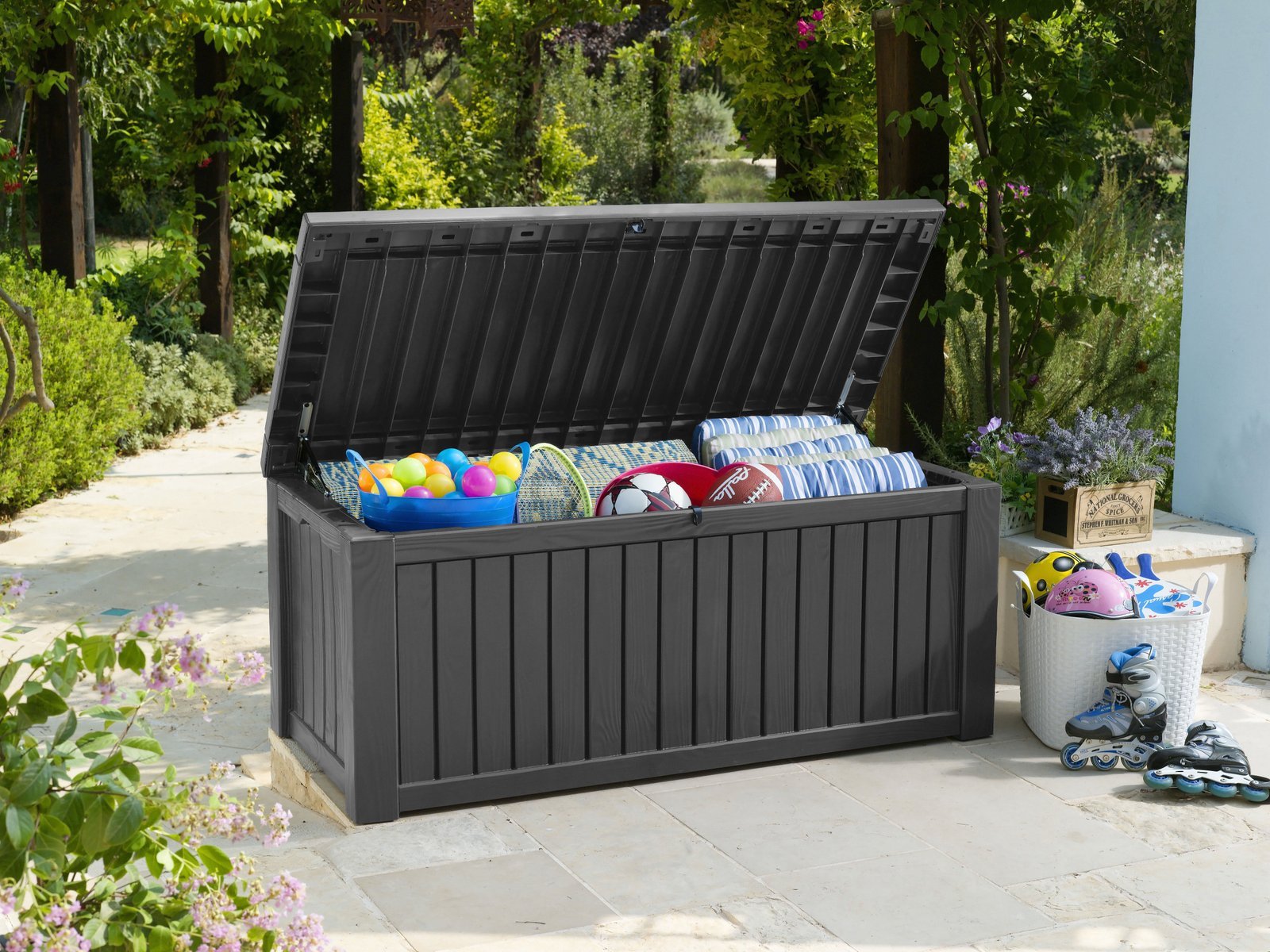 Keter Rockwood 570L Storage Box - Anthracite - Image 9