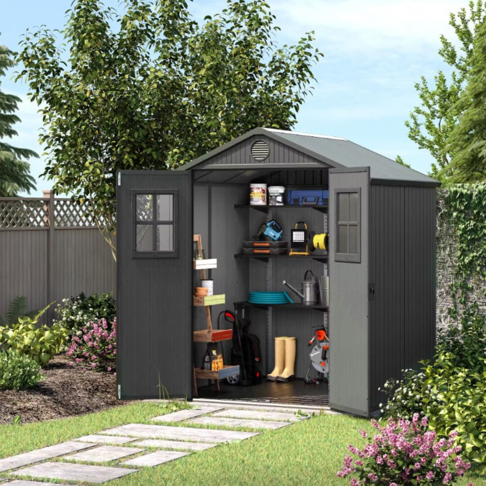 Keter Darwin 6x6 Garden Shed - Grey (1.9 x 1.8m) - Image 7