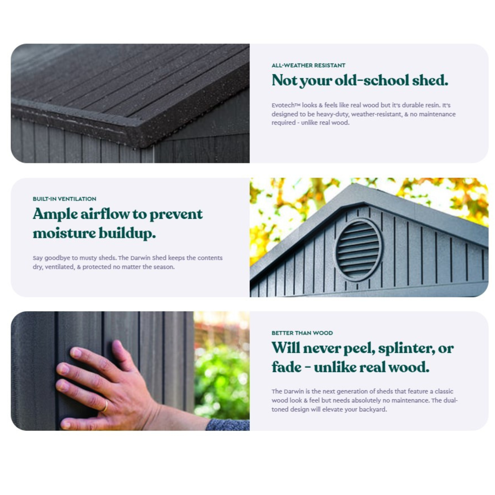 Keter Darwin 4x4 Garden Shed - Grey (1.2 x 1.2m) - Image 3