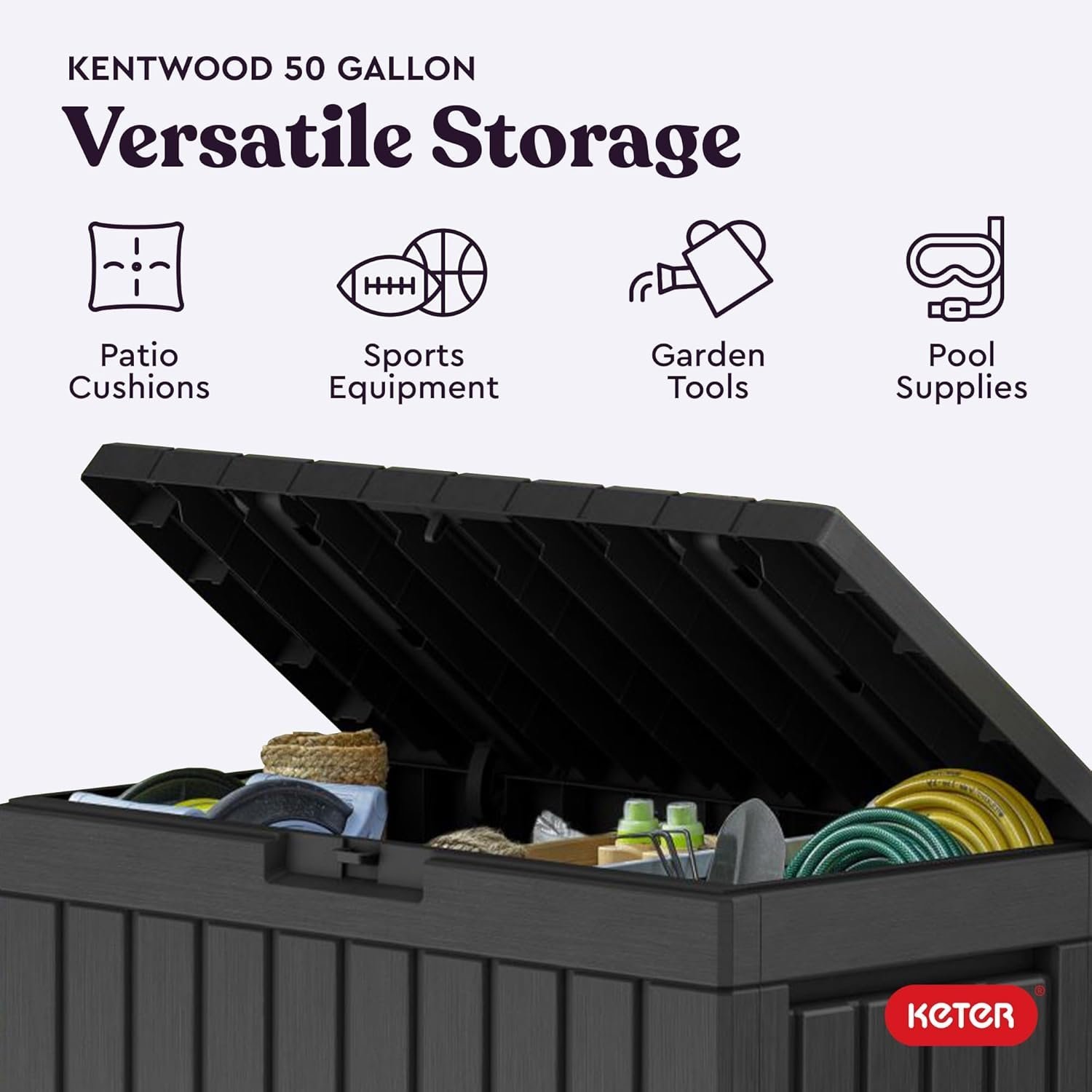 Keter Kentwood 190L Storage Box- Graphite - Image 6