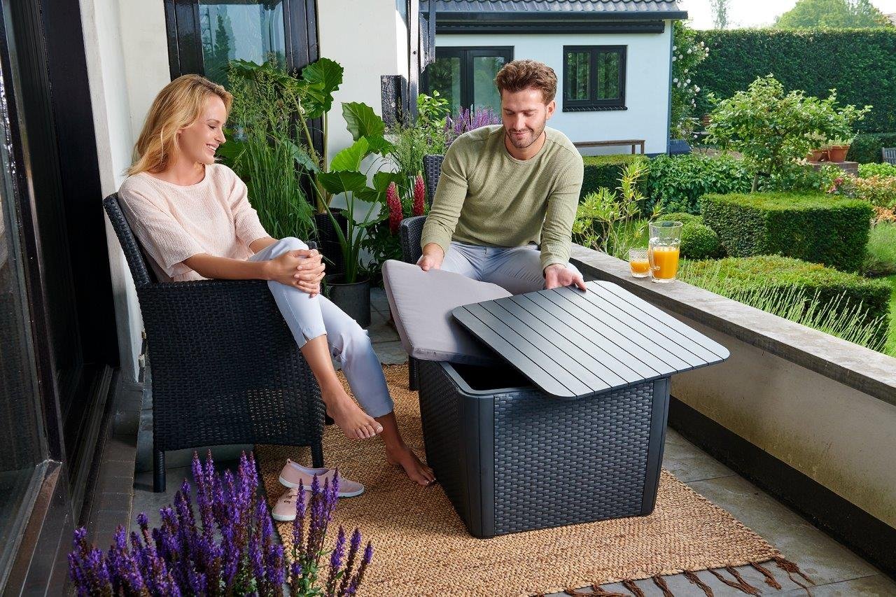 Keter Luzon Plus - 101L Outdoor Storage Table / Seat - Image 6