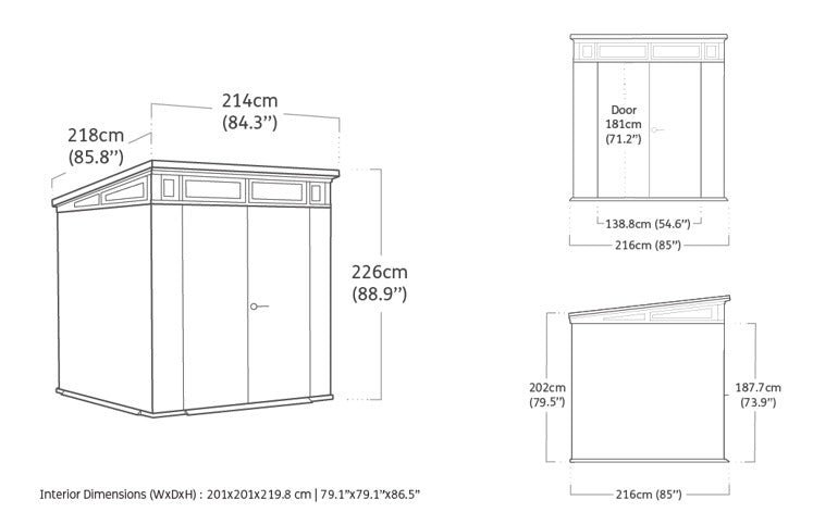 Keter Cortina Garden Shed 7x7 (2.2 x 2.2m) - Image 3