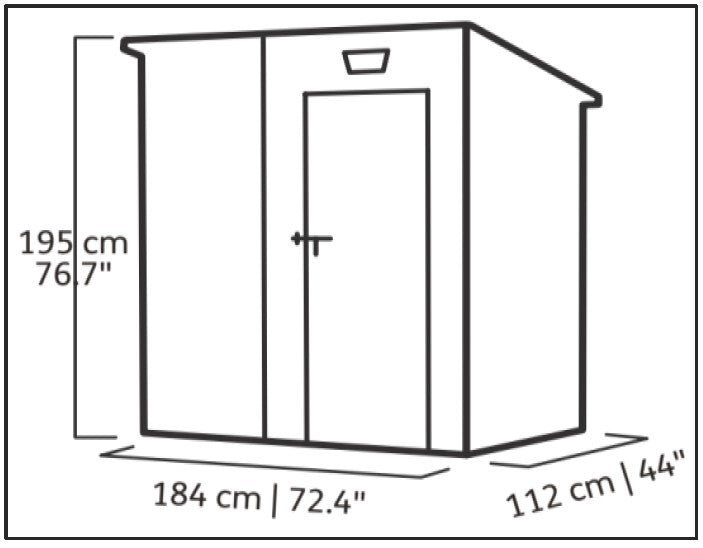Manor Pent Essential 6x4 Garden Shed - Dark Grey (1.8 x 1.1m) - Image 2