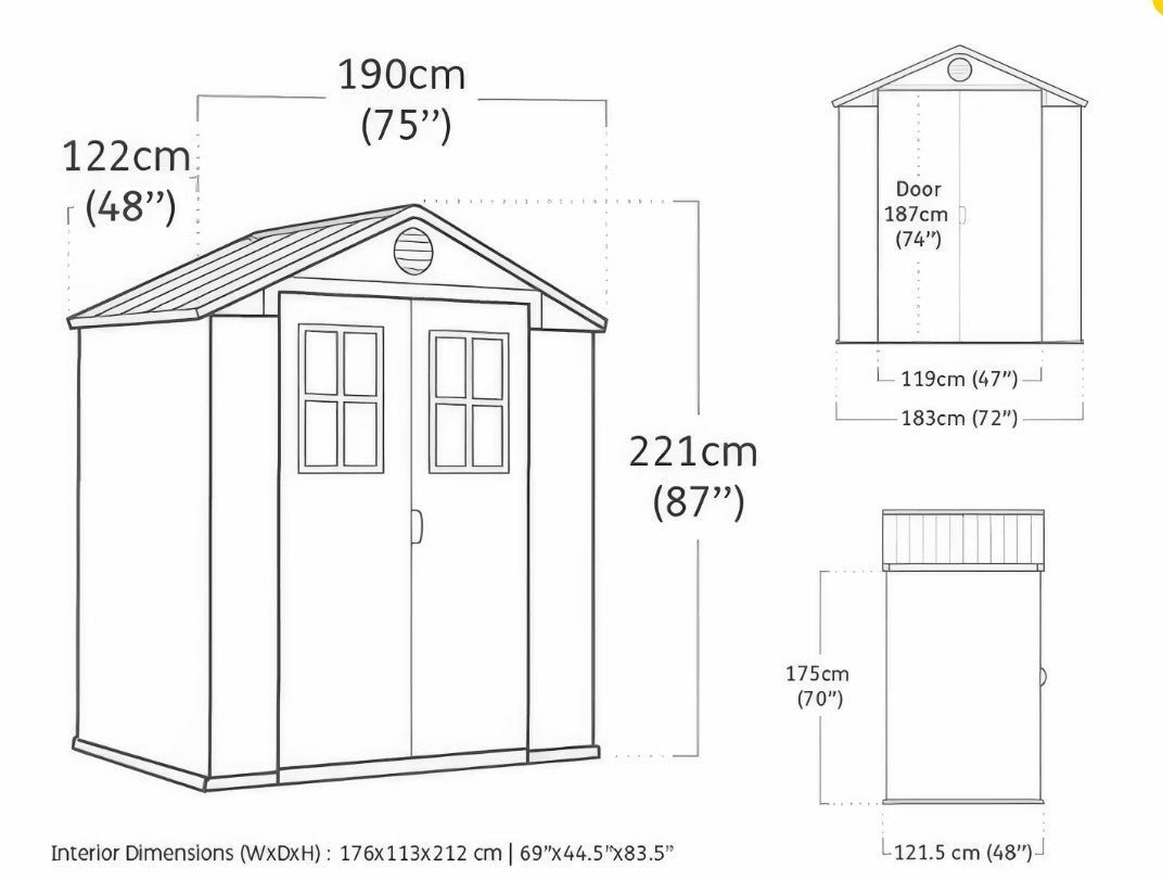 Keter Darwin 6x4 Garden Shed - Grey (1.9 x 1.2m) - Image 3
