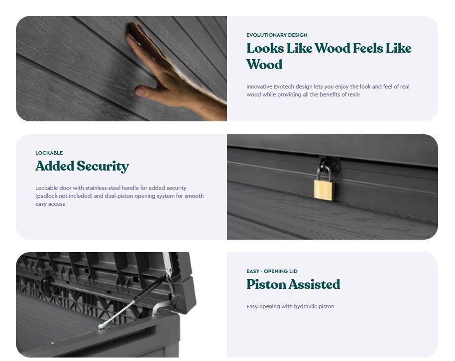 Keter Cortina 570L Storage Box - Grey - Image 3