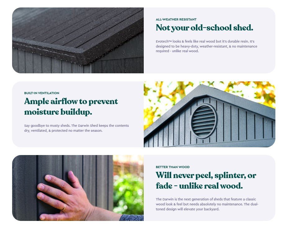 Keter Darwin 6x4 Garden Shed - Grey (1.9 x 1.2m) - Image 4